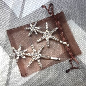 Rhinestone And Gold Star Hair Pins NWOT